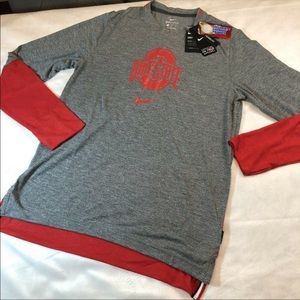 SOLD NWT Men’s Nike Ohio State Football Long Sleeve Shirt. Very nice details.